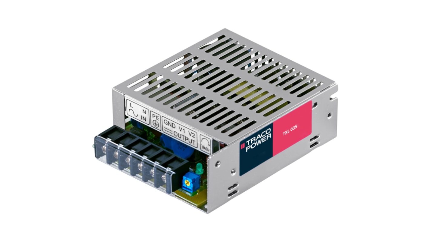 TRACOPOWER Switching Power Supply, TXL 035-15S, 15V dc, 2.4A, 35W, 1 Output, 85 → 264V ac Input Voltage