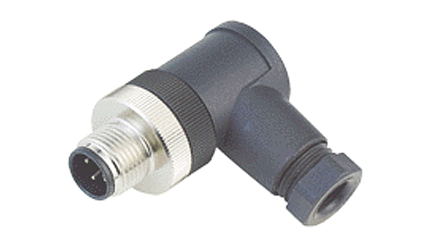 Binder Circular Connector, 3 Contacts, Cable Mount, M12 Connector, Plug, Male, IP67, 713 Series