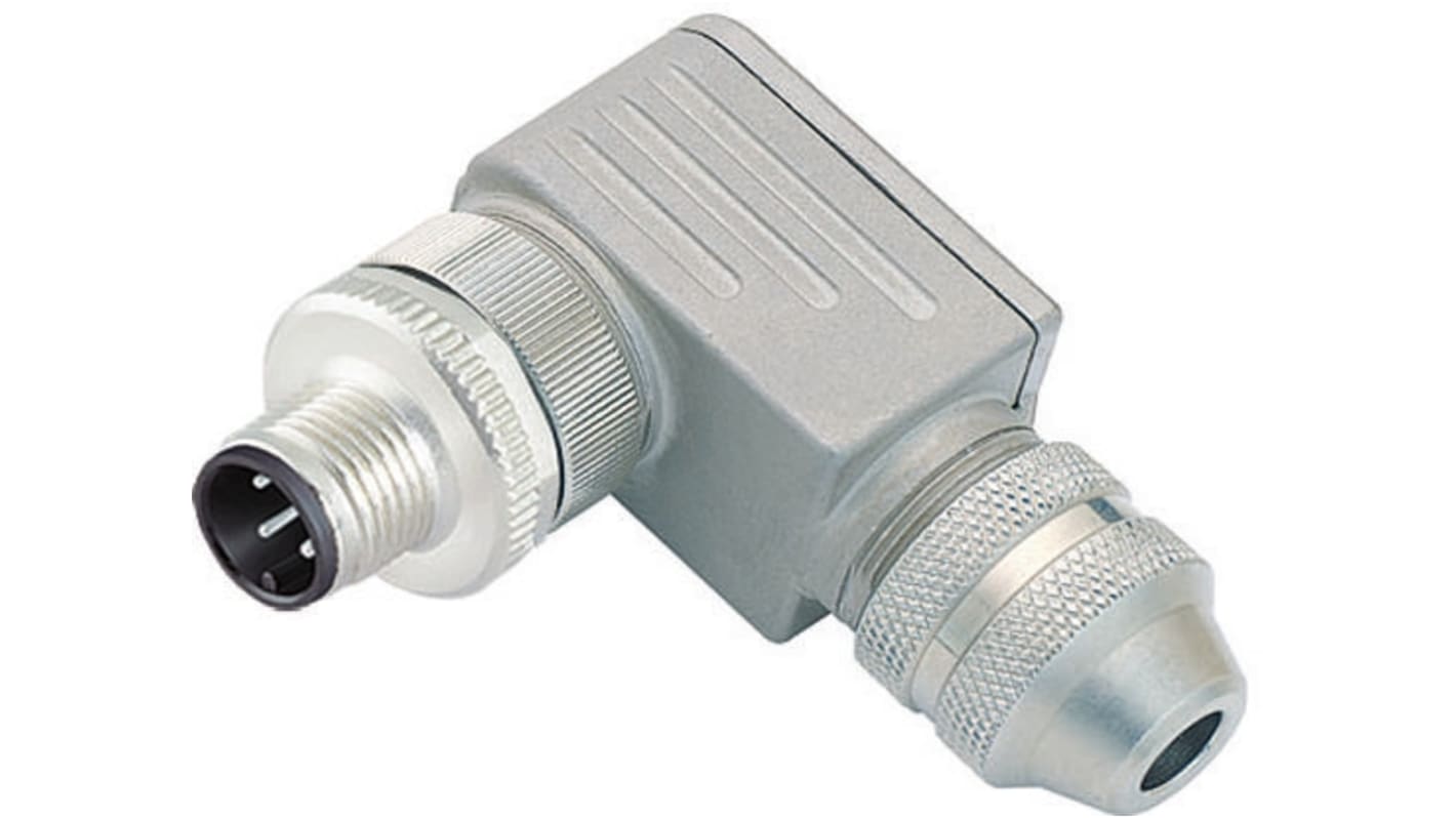 Binder Circular Connector, 4 Contacts, Cable Mount, M12 Connector, Socket, Male, IP67, 713 Series