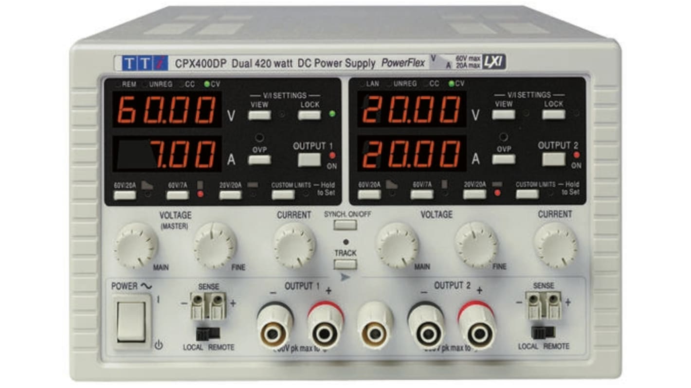 Aim-TTi CPX Series Digital Bench Power Supply, 0 → 60V, 0 → 20A, 2-Output, 840W - UKAS Calibrated