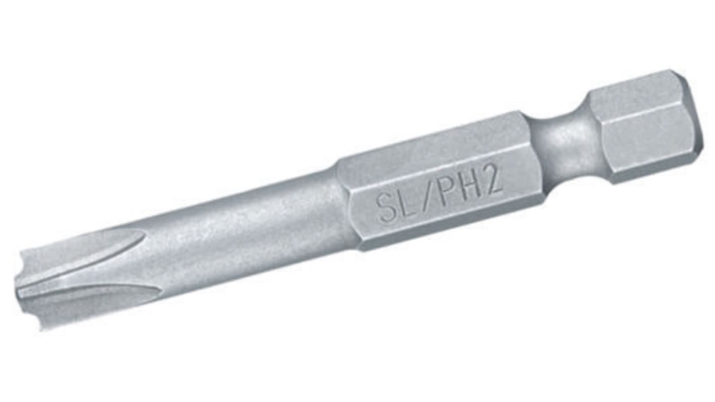 Wiha Plus Minus Screwdriver Bit, PH2 Tip