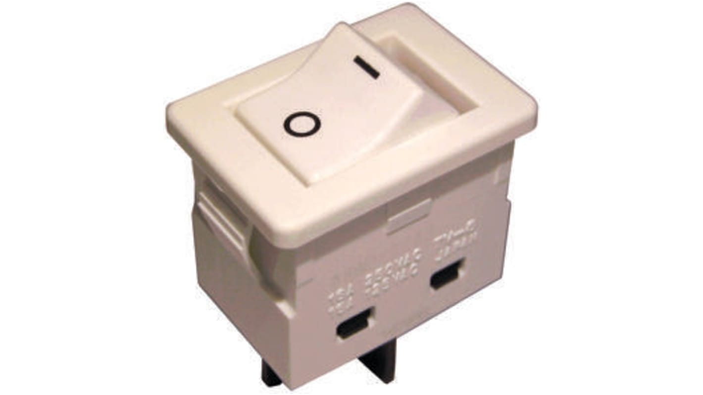 Omron SPST, On-None-Off Rocker Switch Panel Mount