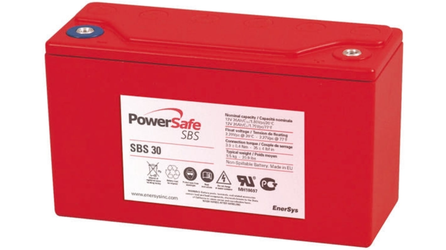 Enersys 12V M6 Sealed Lead Acid Battery, 26Ah