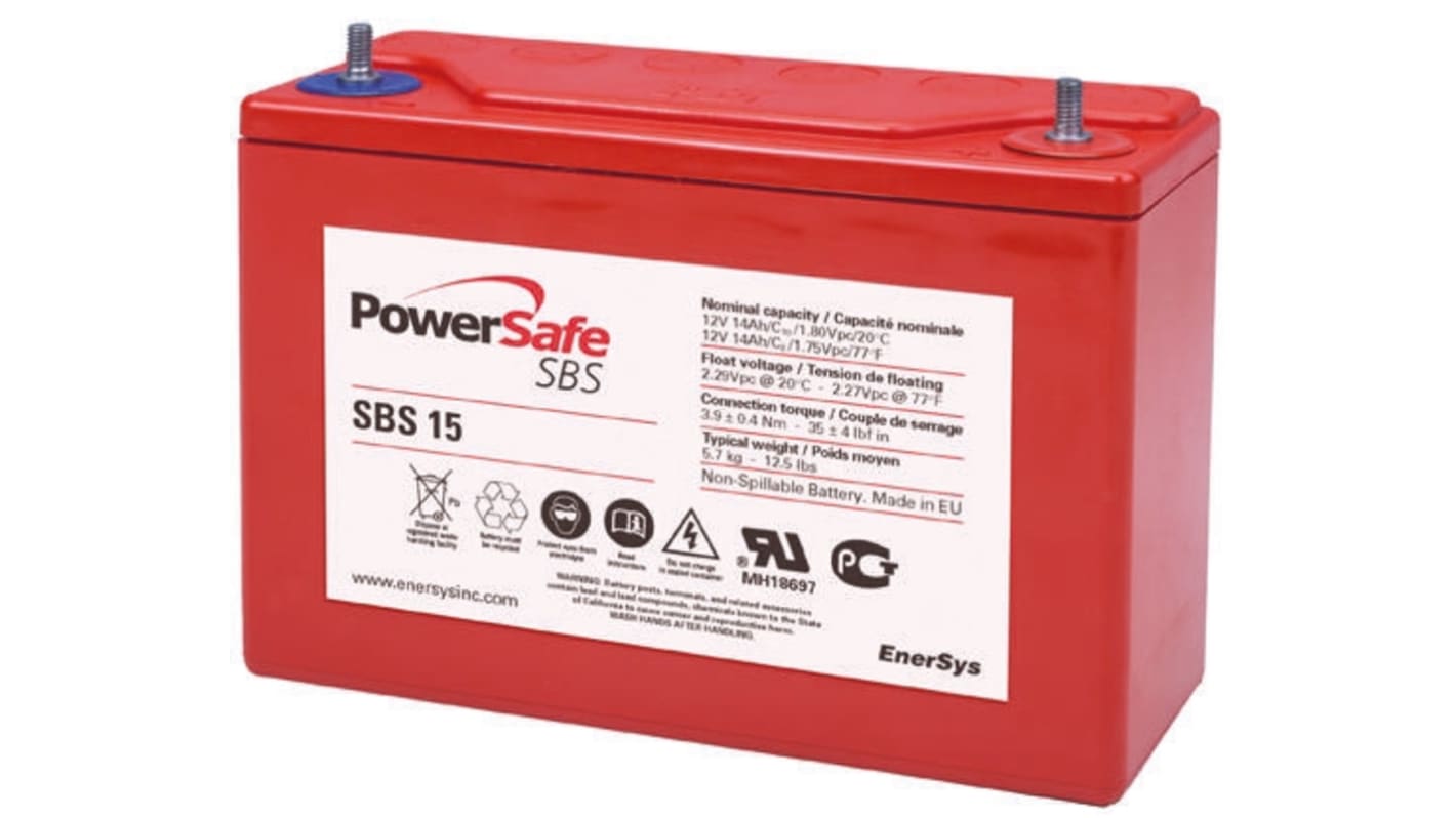 Enersys 12V14AH密封铅酸电池, 纯铅结构, M6接端