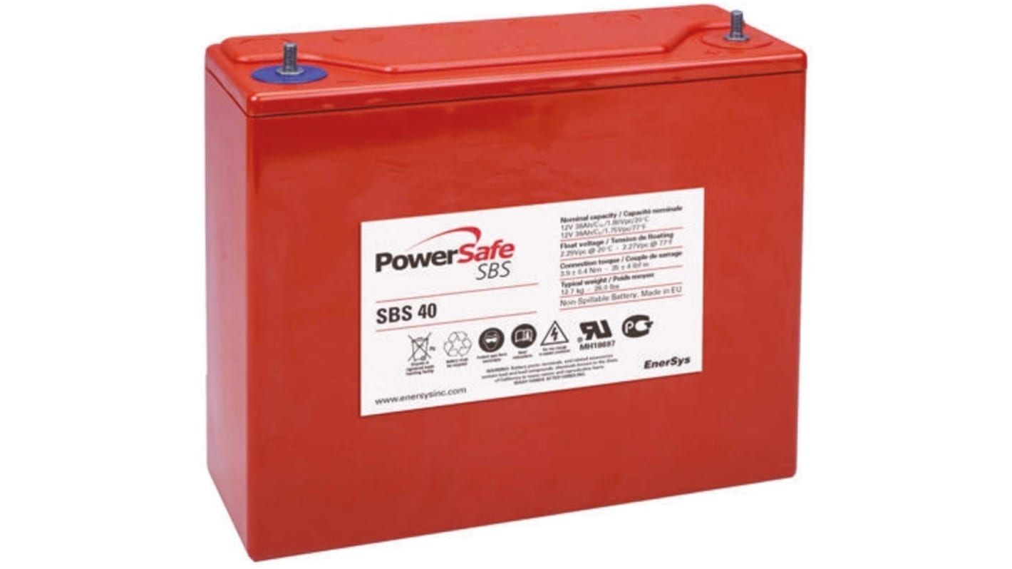 Enersys 12V M6 Sealed Lead Acid Battery, 38Ah
