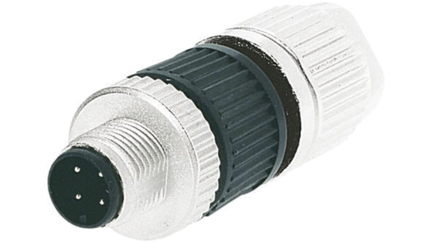 Conector circular Harting macho serie Harax M12 de 4 vías macho, montaje aéreo, IP65, IP67