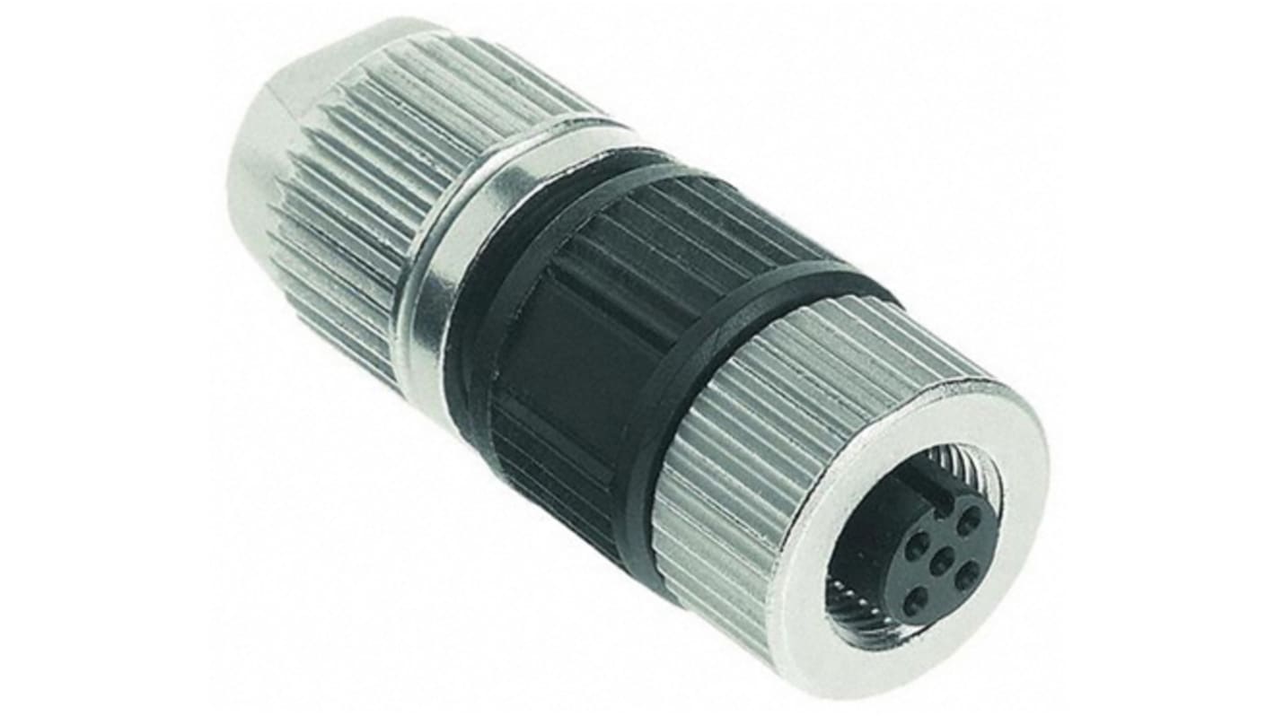 Conector circular HARTING hembra serie Harax M12 de 5 vías hembra, montaje aéreo, IP65, IP67