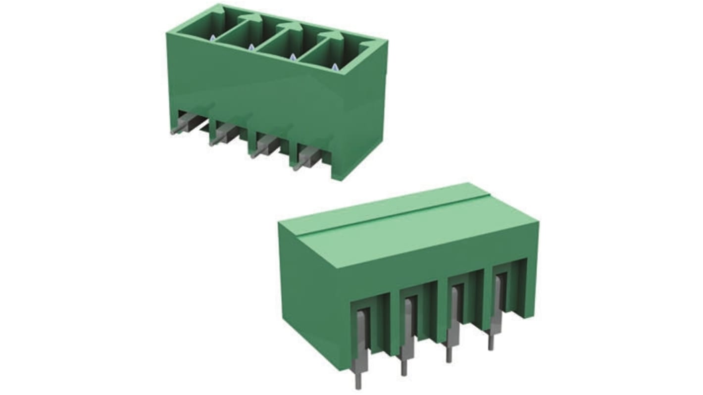 Amphenol Communications Solutions 06-381 Series Pluggable Terminal Block, 9-Contact, 3.81mm Pitch, Through Hole Mount,