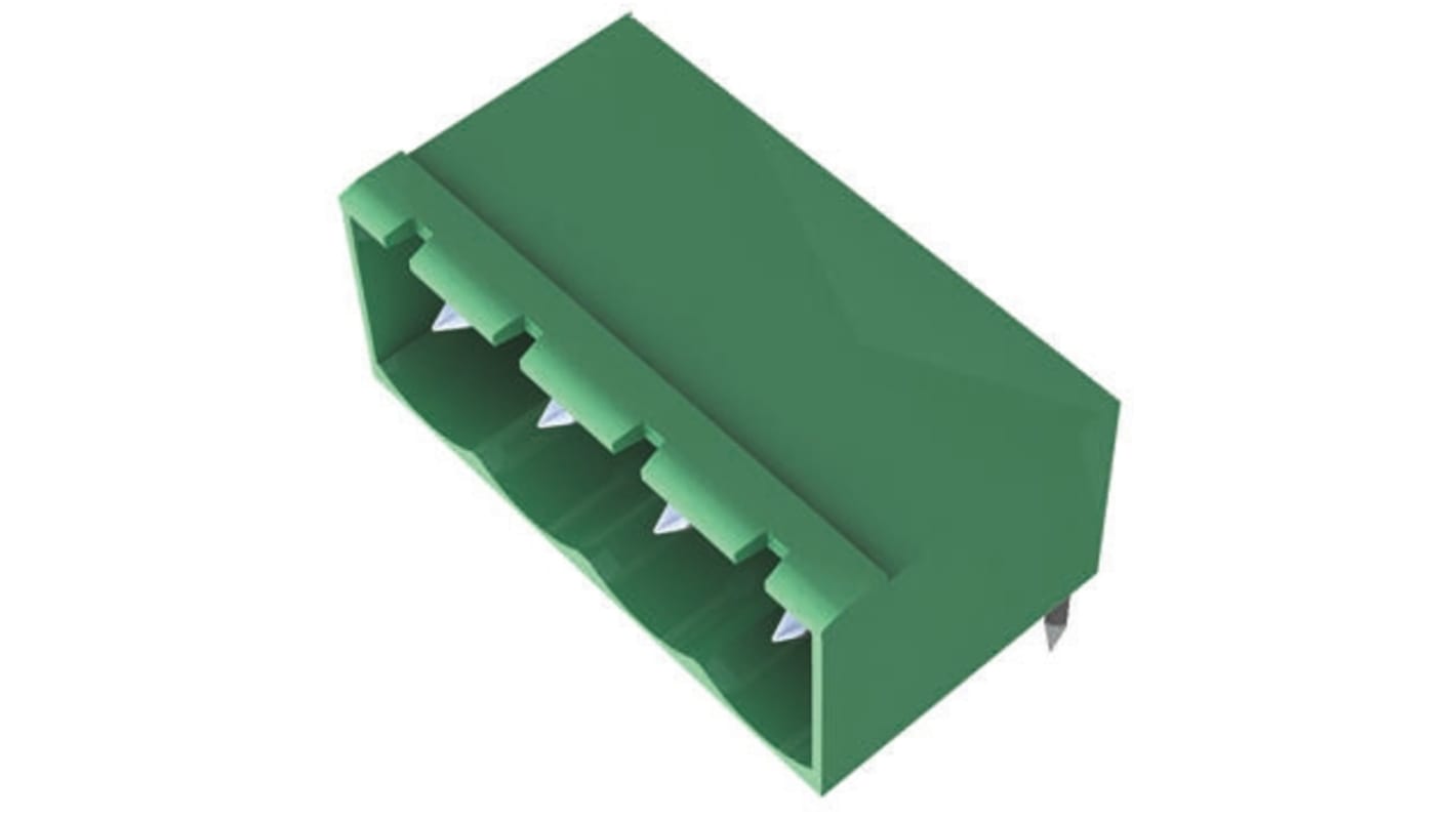 Amphenol Communications Solutions 06-508 Series Pluggable Terminal Block, 9-Contact, 5.08mm Pitch, Through Hole Mount,