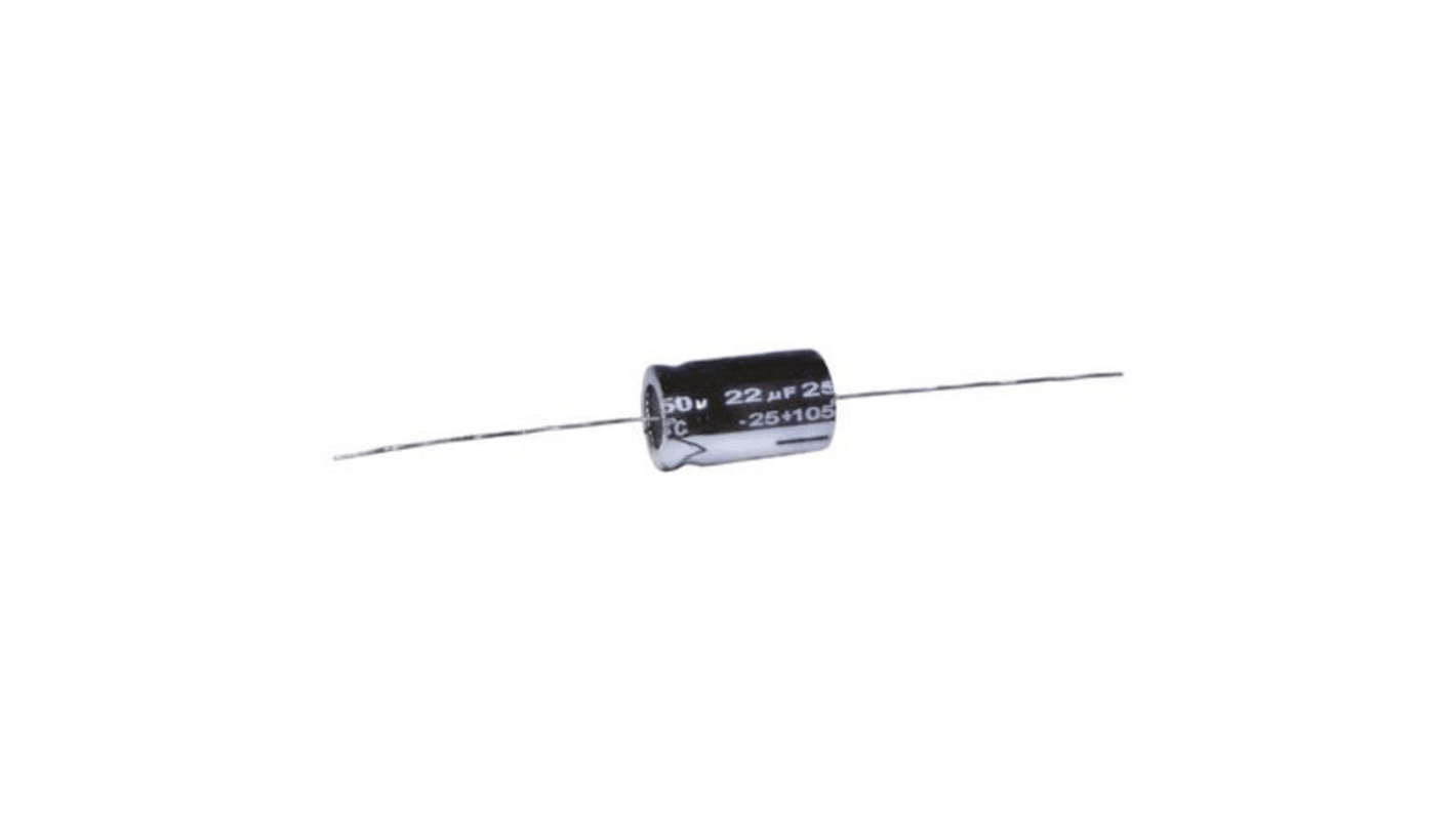 Condensador electrolítico RS PRO, 2200μF, ±20%, 25V dc, Axial, Orificio pasante, 16 (Dia.) x 28mm