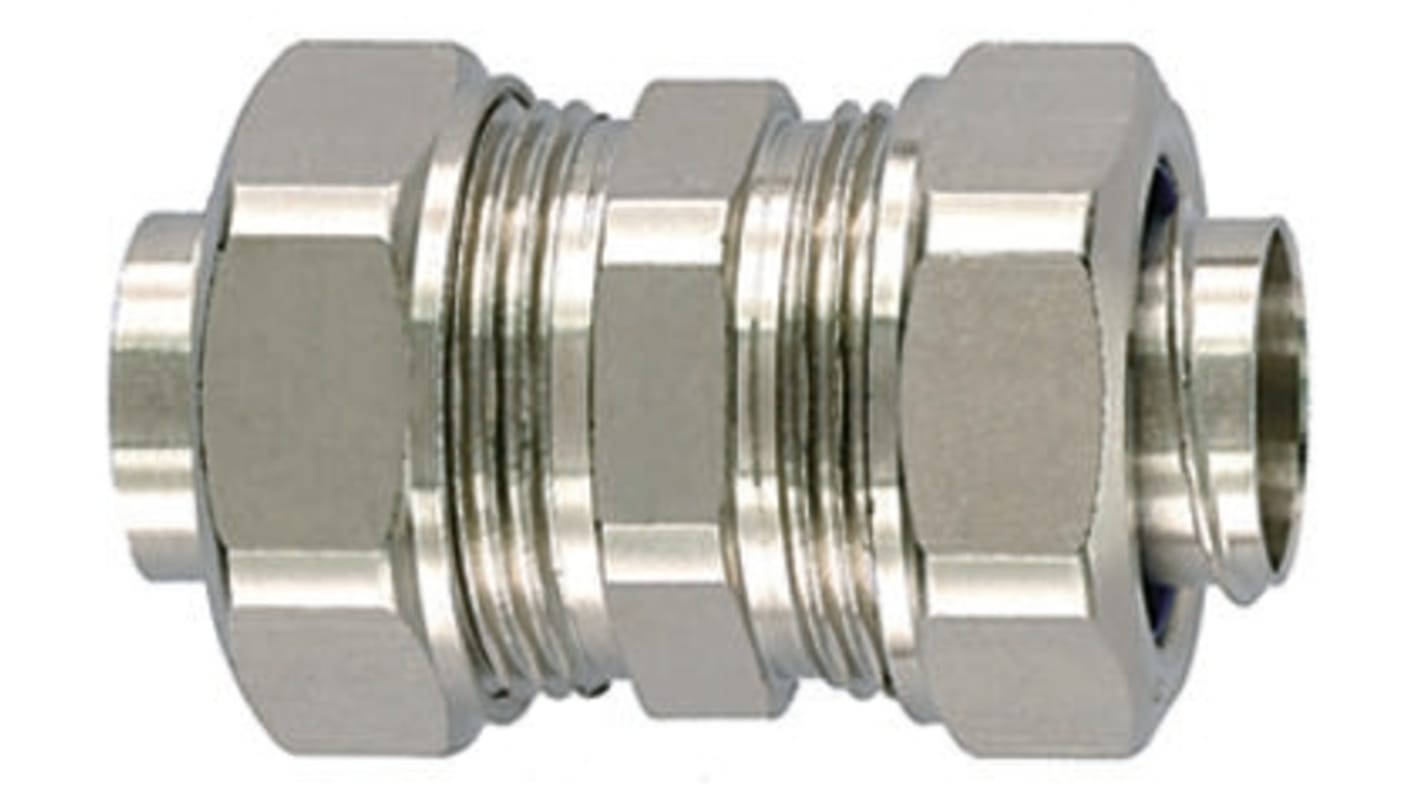 HellermannTyton PCS-PCS Compression Coupler, Conduit Fitting, 20mm Nominal Size, M20, Brass, PA 6, Silver IP65 rating