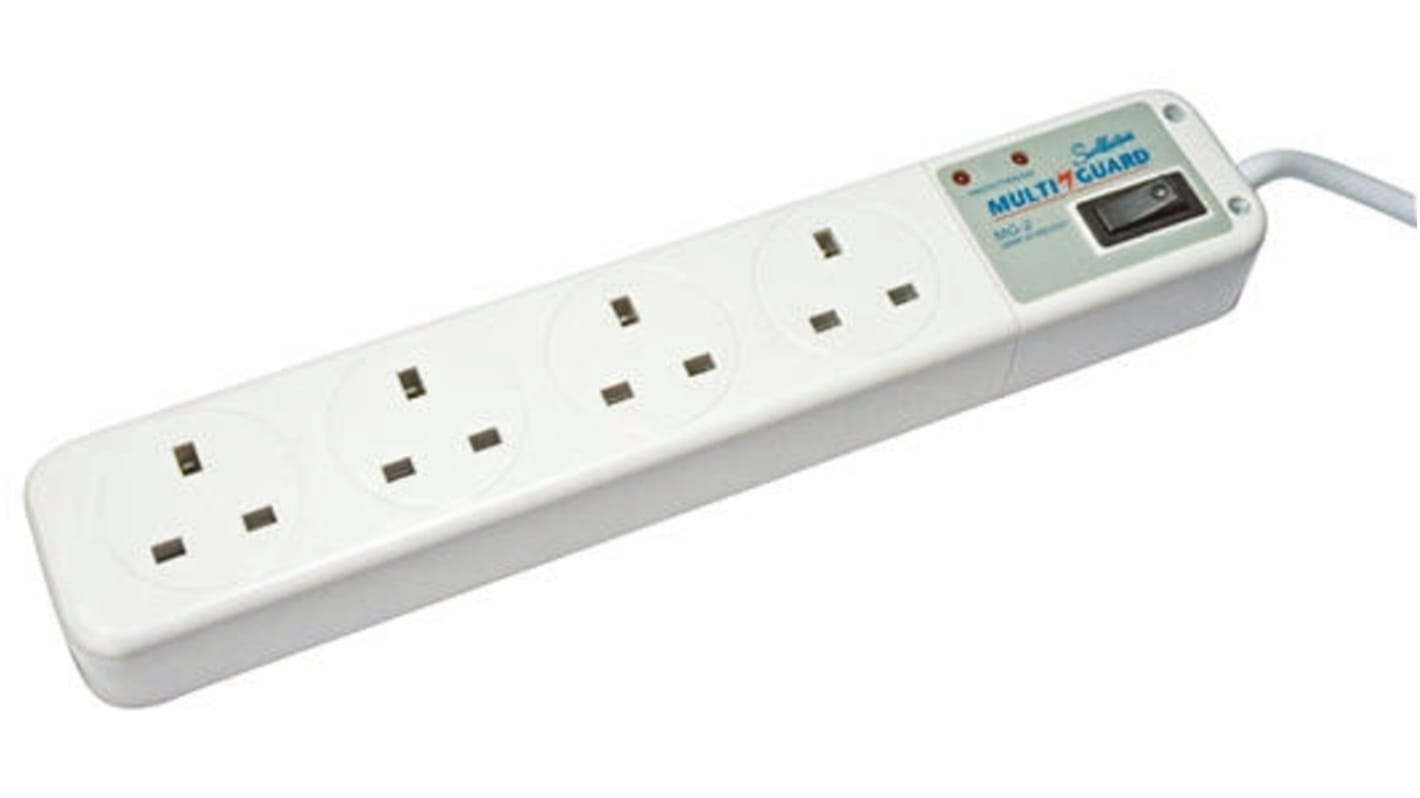 Sollatek Spike and Surge Protector 13A Spike and Lightning Suppressor, Surge, 2990VA, Floor Standing, Wall Mount