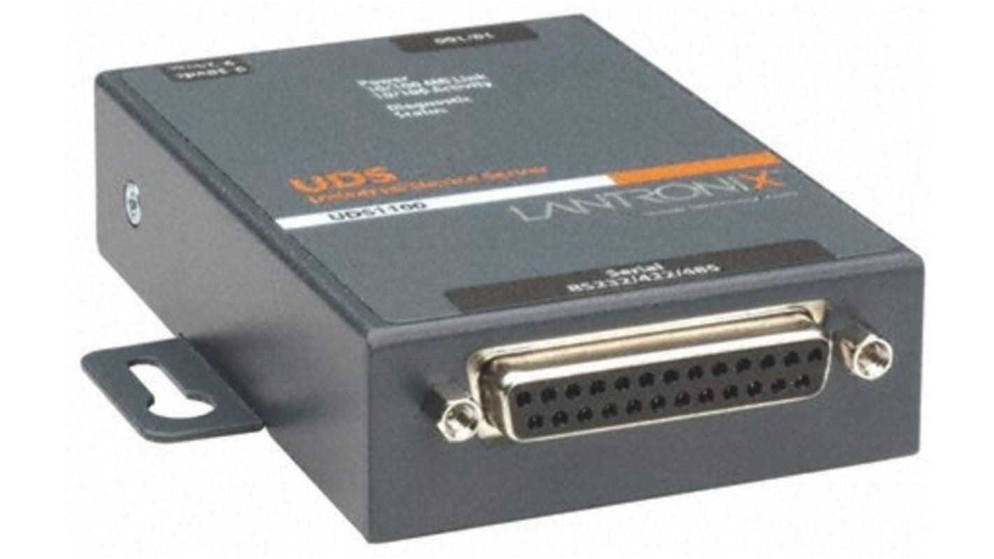 Lantronix Serial Device Server, 1 Ethernet Port, 1 Serial Port, RS232, RS422, RS485 Interface, 921.6kbit/s Baud Rate