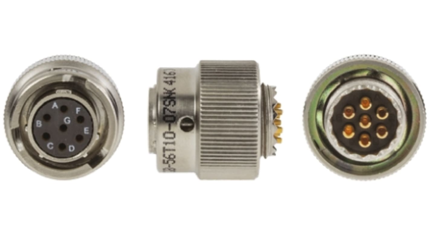Amphenol Limited, 62GB, Nickel Iron Alloy 7 Way Cable Mount MIL Spec Circular Connector Receptacle, Socket