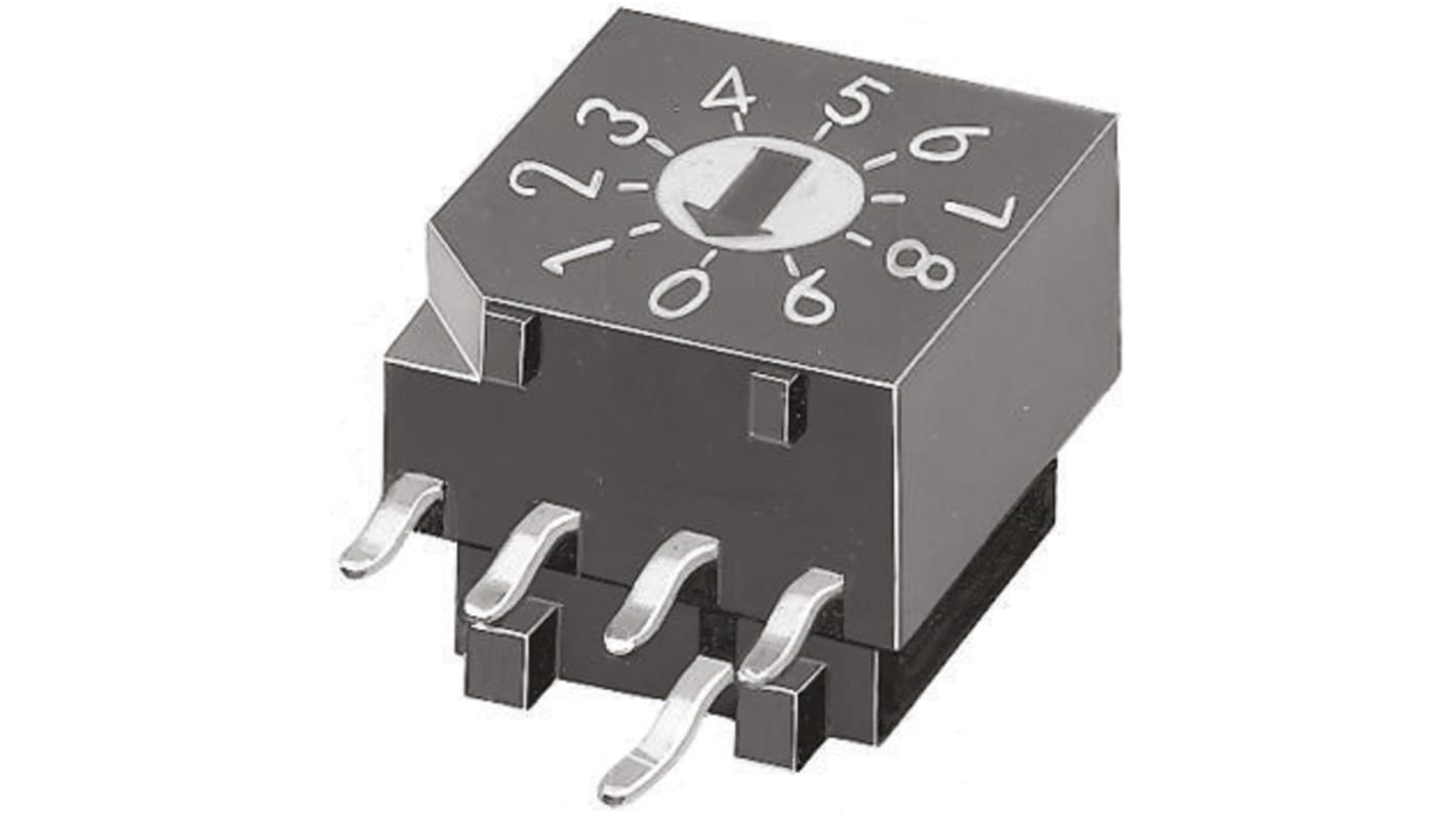 KNITTER-SWITCH 10 Way Through Hole DIP Switch, Rotary Flush Actuator