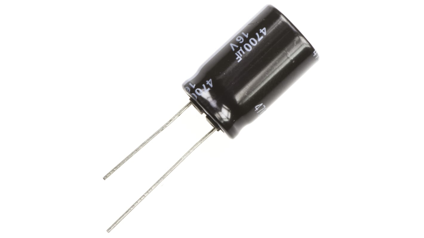 Condensatore Panasonic, serie FR, 4700μF, 16V cc, ±20%, +105°C, Radiale, Foro passante