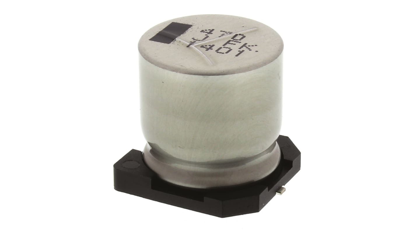 Condensatore Panasonic, serie FK SMD, 470μF, 63V cc, ±20%, +105°C, SMD