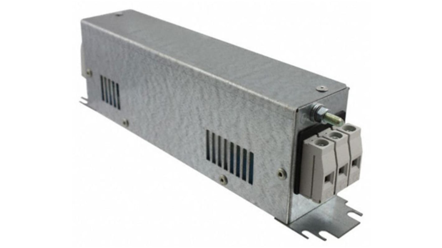 Schurter 三相RFI滤波器, 16A, 480 V 交流, 60Hz, 法兰安装, 螺钉接端, 一阶, FMAC ECO系列
