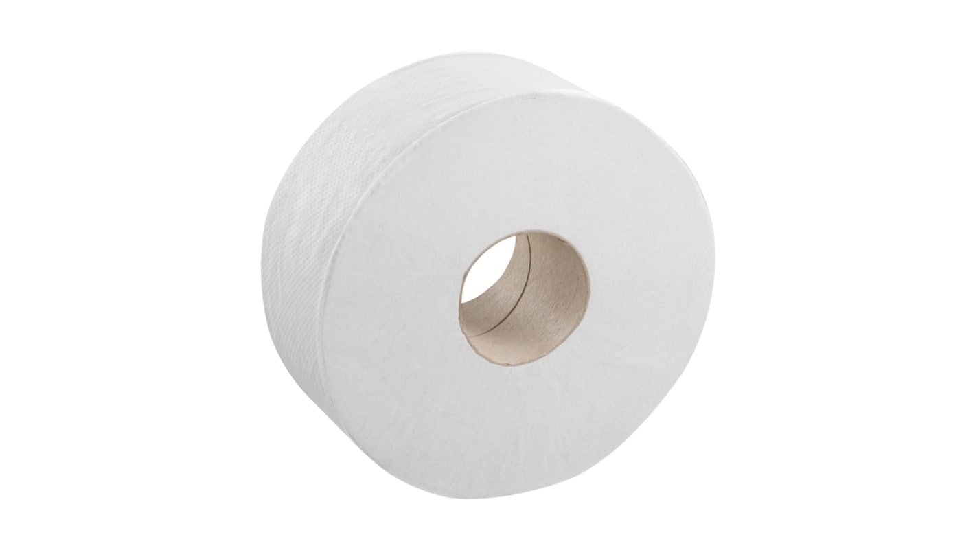 Kimberly Clark Weiß Toilettenpapier, 1-lagig 12000-Blatt, 12 x Rollen 4800m HOSTESS 400 Mini Jumbo