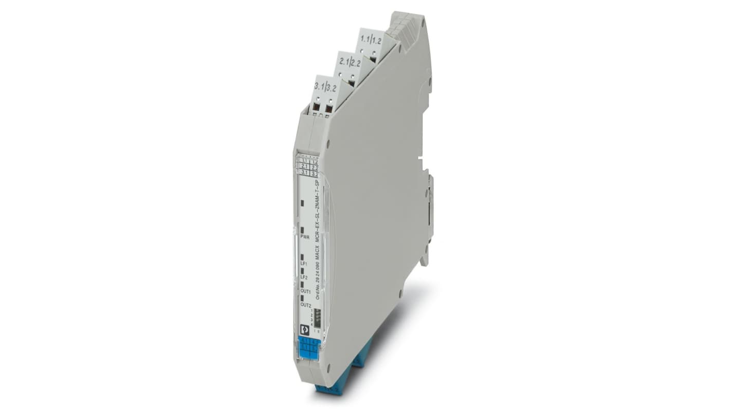 Phoenix Contact 2 Channel Galvanic Barrier, Isolating Amplifier, NAMUR Sensor, Switch Input, Transistor Output