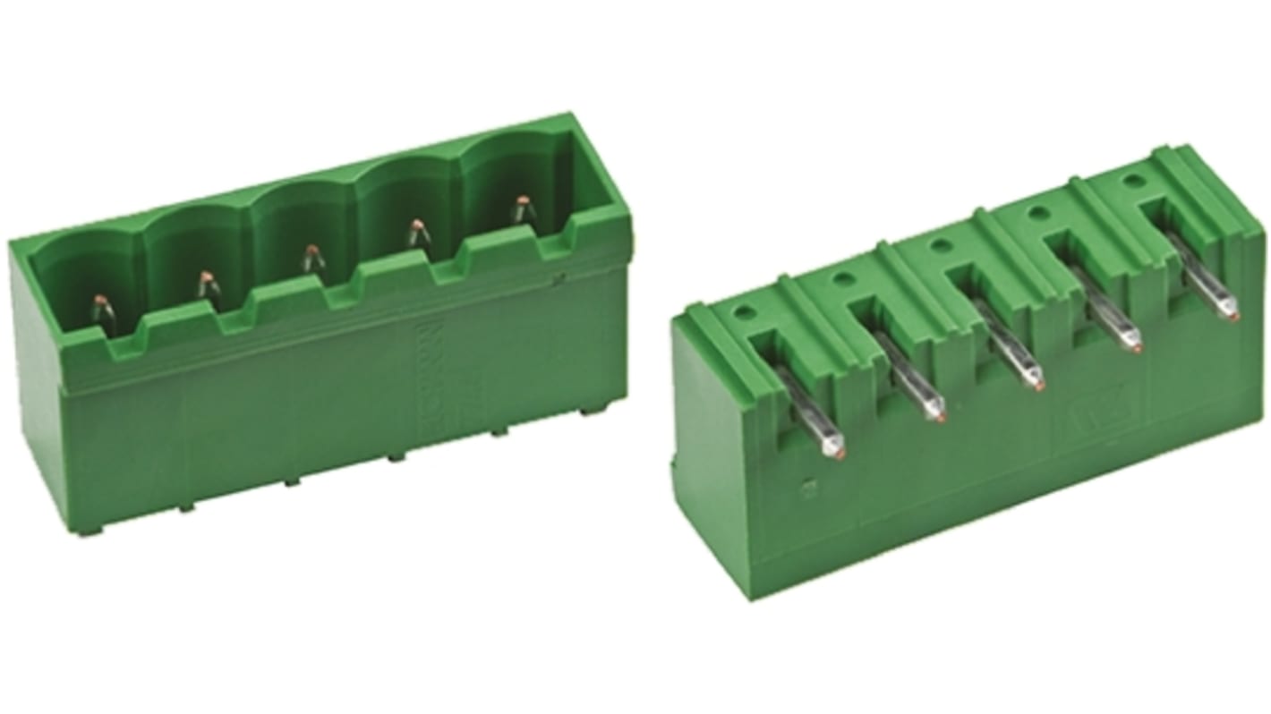 TE Connectivity, 5.08mm Pitch, Buchanan, 5 Way, Right Angle, Pluggable Terminal Block, Header, Through Hole, Solder
