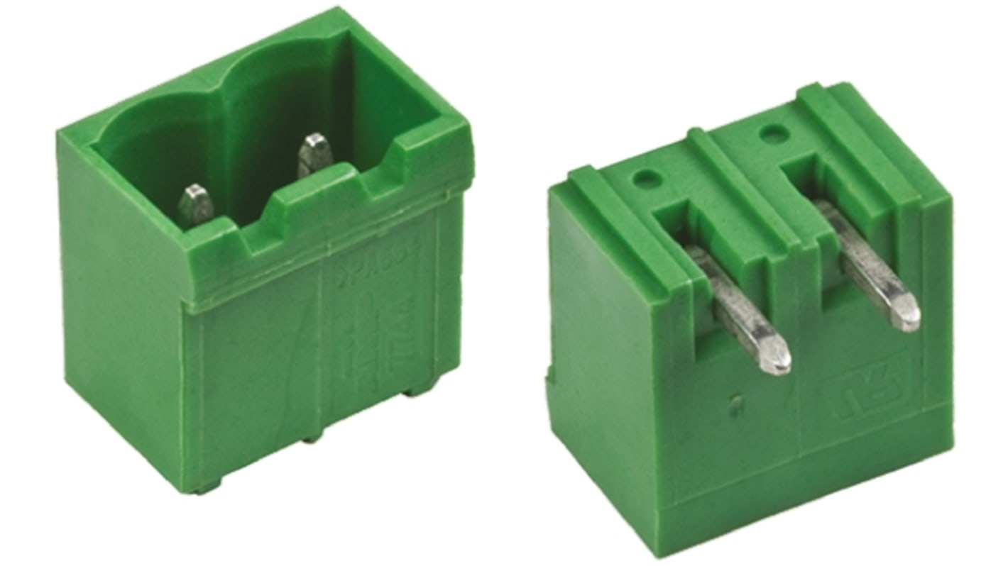 TE Connectivity, 5.08mm Pitch, Buchanan, 2 Way, Right Angle, Pluggable Terminal Block, Header, Through Hole, Solder