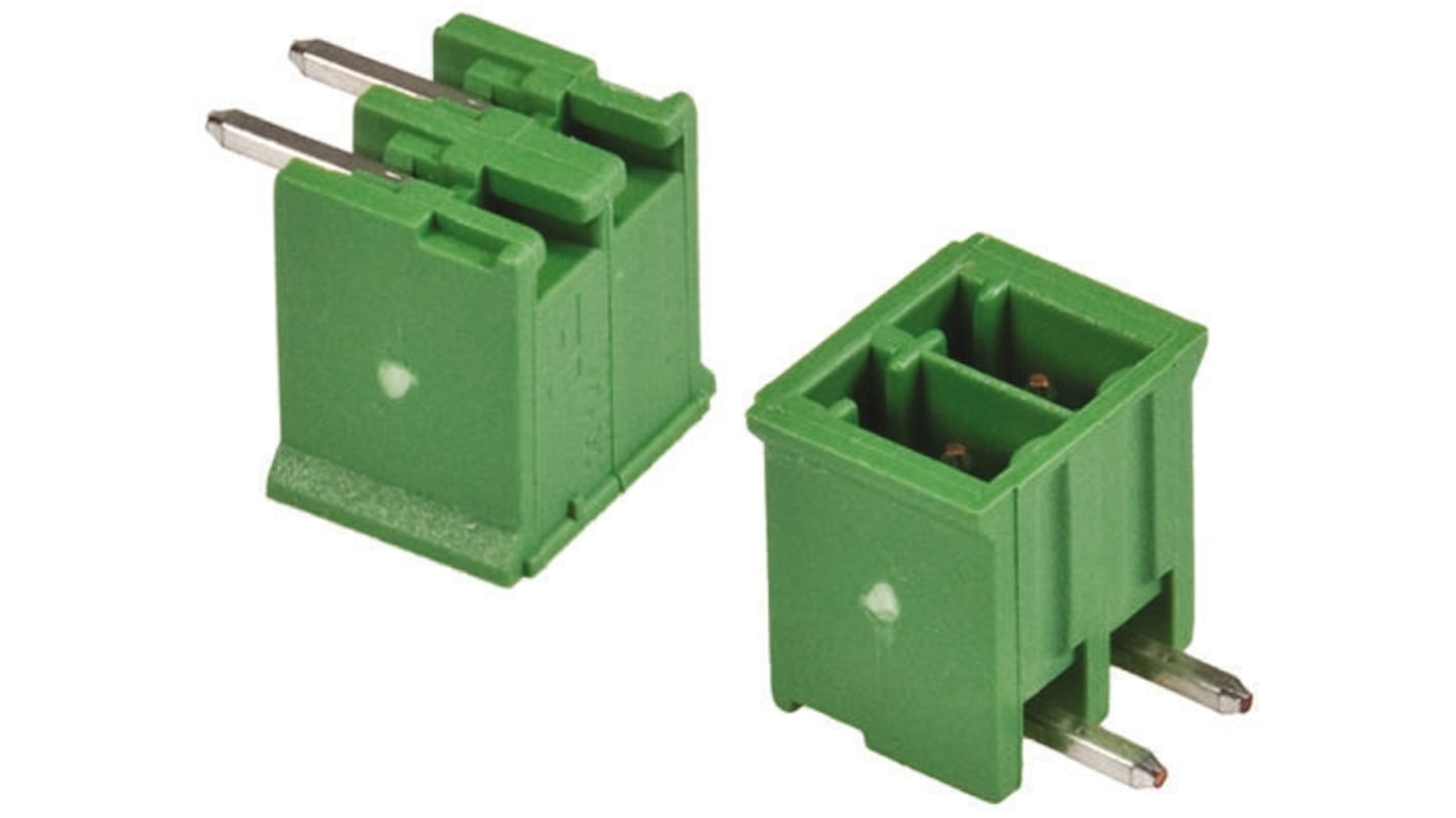 TE Connectivity Buchanan Steckbarer Klemmenblock Header 2-Kontakte 3.5mm-Raster gewinkelt