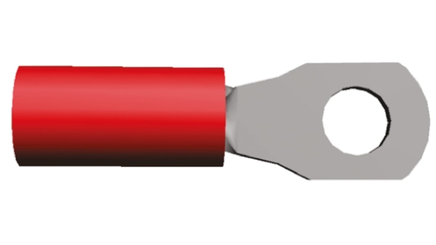 TE Connectivity PIDG Ringkabelschuh, Isoliert, Nylon, Rot, aussen ø 5.5mm, innen ø 3.1mm, max. 1.6mm², M2.5