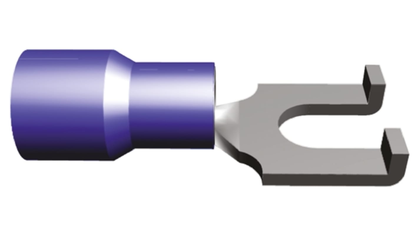TE Connectivity, PIDG Insulated Crimp Spade Connector, 1.25mm² to 2mm², 16AWG to 14AWG, M3.5 Stud Size Nylon, Blue