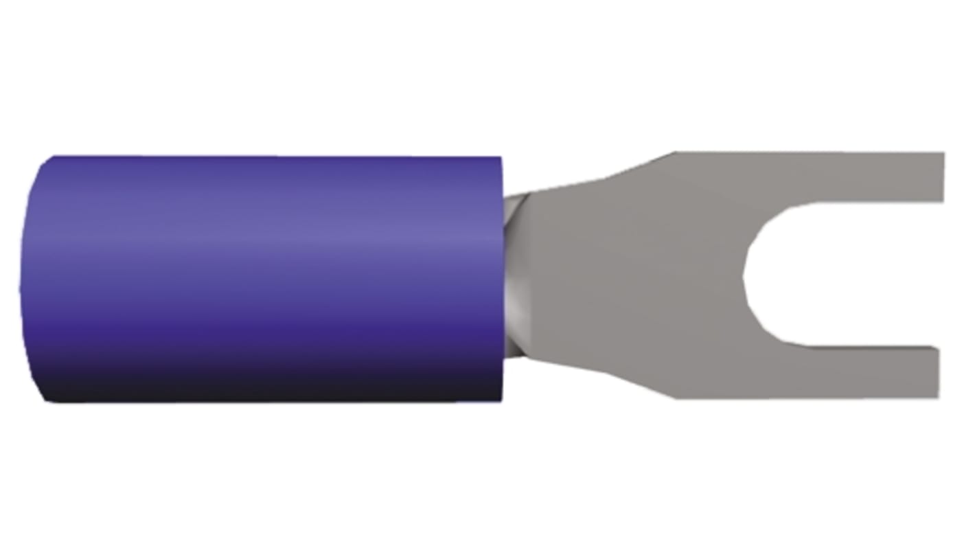 Terminal de horquilla TE Connectivity, Serie PLASTI-GRIP, Aislado, M2.5, Azul, 1.25mm² a 2mm², 16AWG a 14AWG