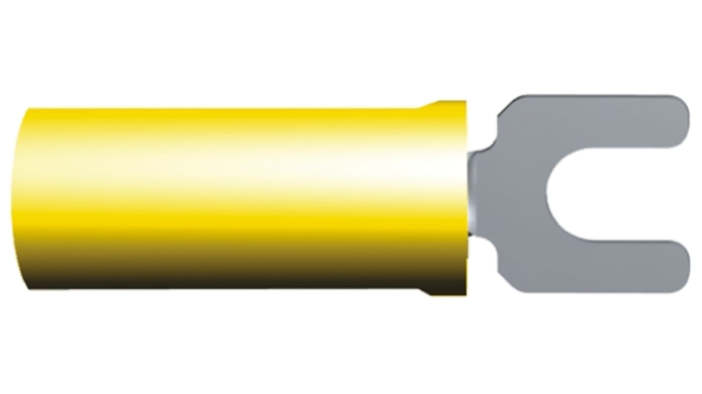 TE Connectivity, PIDG Insulated Crimp Spade Connector, 2.6mm² to 6.6mm², 12AWG to 10AWG, M3.5 (#6) Stud Size Nylon,