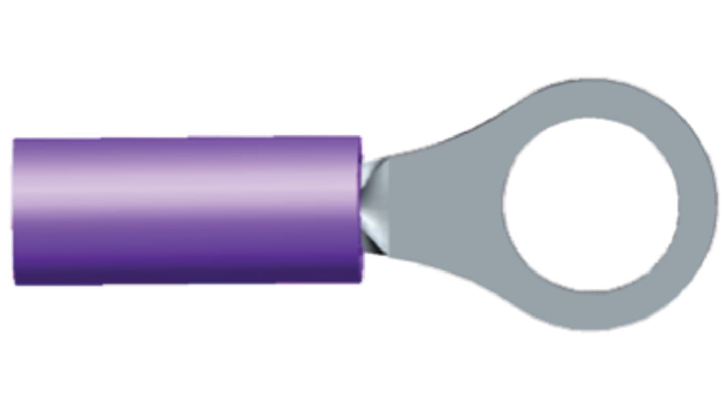 TE Connectivity PIDG Ringkabelschuh, Isoliert, Nylon, Violett, max. 0.65mm², M4