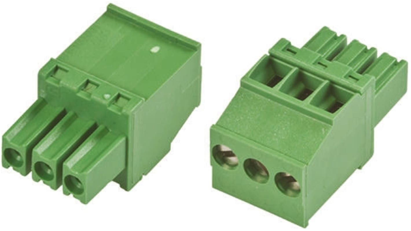 TE Connectivity PCB Terminal Block, 3.5mm Pitch, Cable Mount, Screw Down Termination