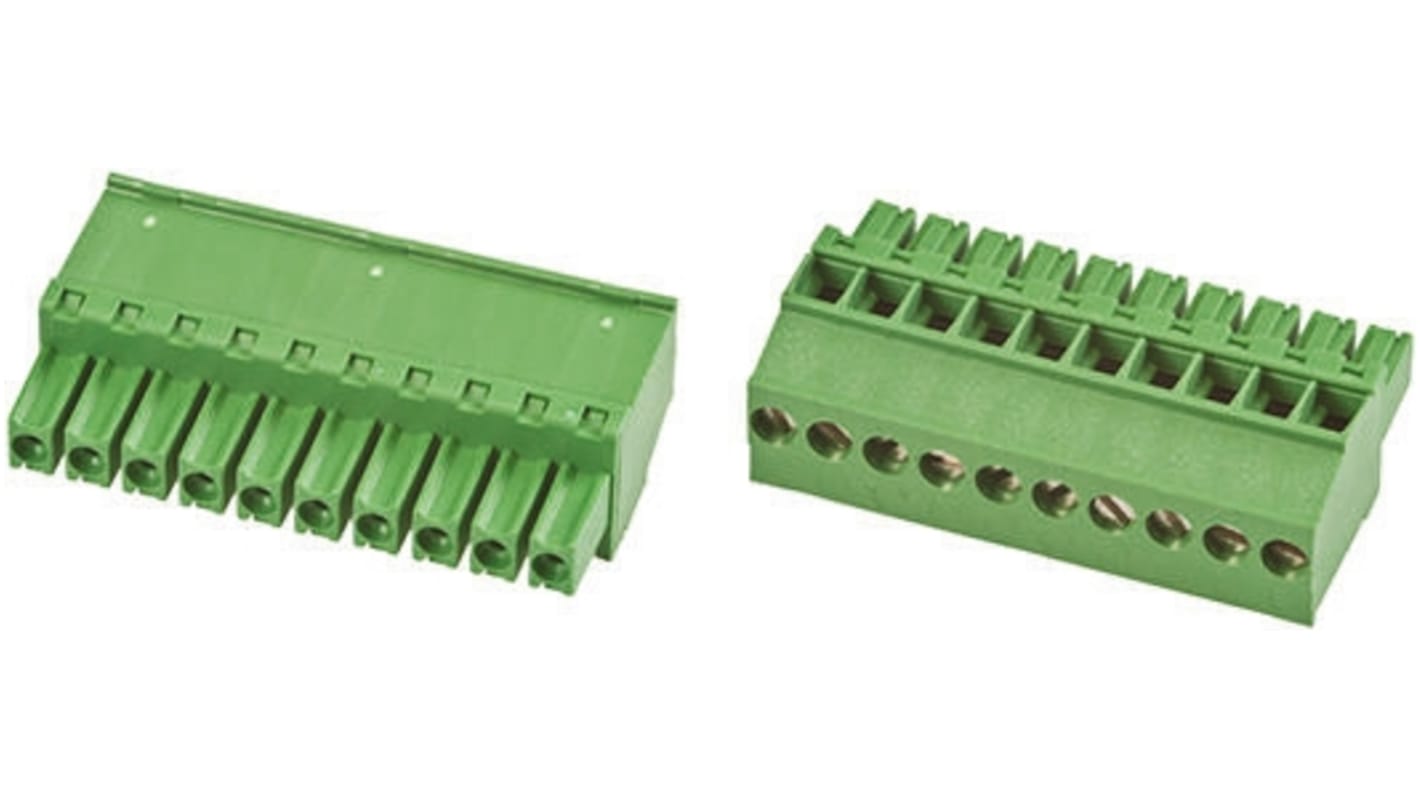 Borne enchufable para PCB TE Connectivity, para cable de 30 → 14 AWG, 11A, 300 V, Sujeto con Tornillo