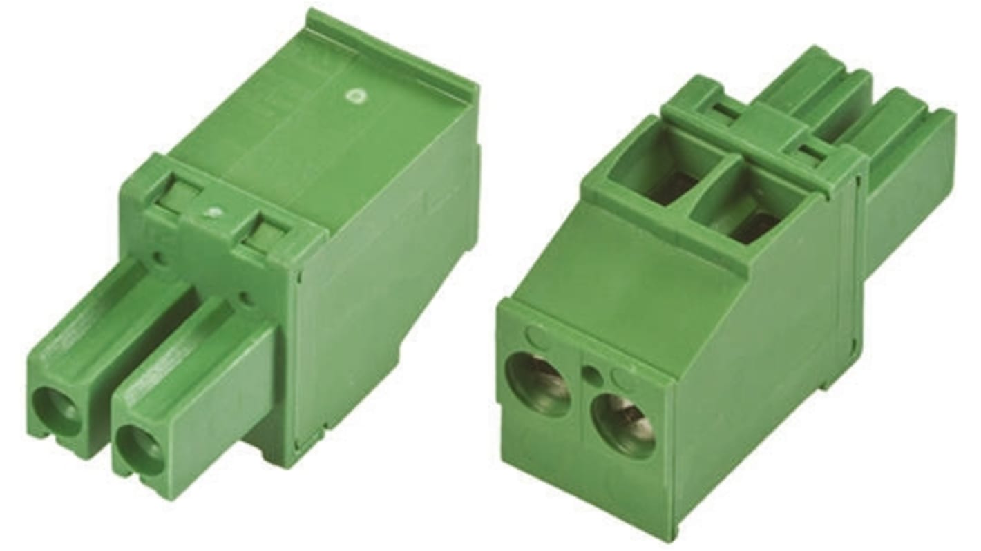 TE Connectivity, 3.81mm Pitch, 2 Way, Pluggable Terminal Block, Plug, Cable Mount, Screw Down Termination, 1986374-2