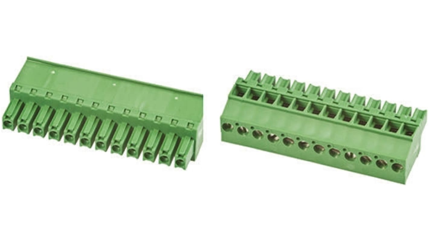 Borne enchufable para PCB TE Connectivity, para cable de 30 → 14 AWG, 11A, 300 V, Sujeto con Tornillo