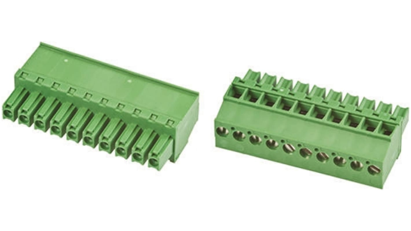 Borne enchufable para PCB TE Connectivity, para cable de 30 → 14 AWG, 11A, 300 V, Sujeto con Tornillo