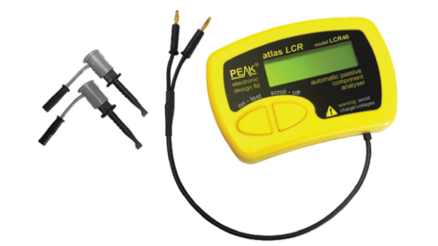 Tester LCR Portatile Peak Electronic Design LCR40, 10000μF max, 2 MΩ max, 10H max, Cert. ISO