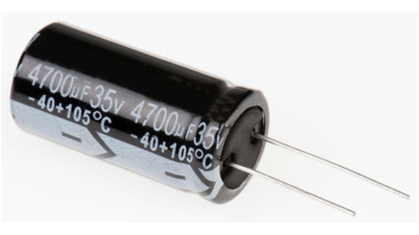 RS PRO 4700μF Aluminium Electrolytic Capacitor 35V dc, Radial, Through Hole