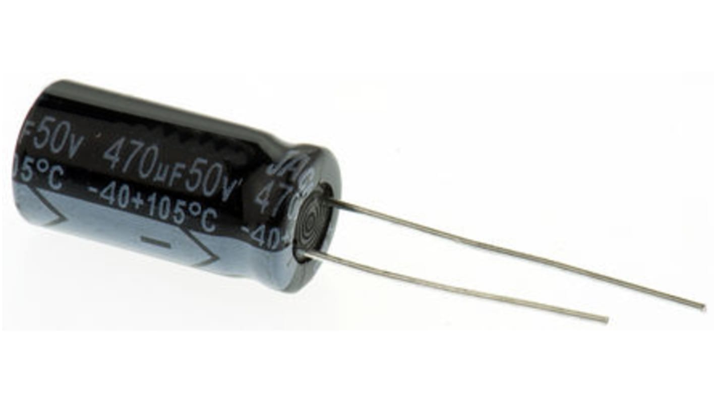 RS PRO 470μF Aluminium Electrolytic Capacitor 50V dc, Radial, Through Hole