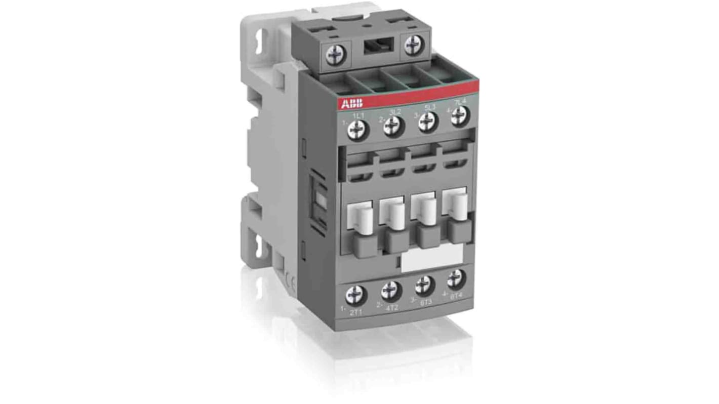 ABB AF16 AF Contactor, 12 V dc Coil, 4-Pole, 30 A, 7.5 kW, 4NO, 690 V ac