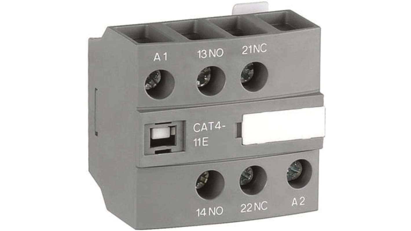 ABB Auxiliary Contact, 2 Contact, 1NC + 1NO, Front Mount CAT4