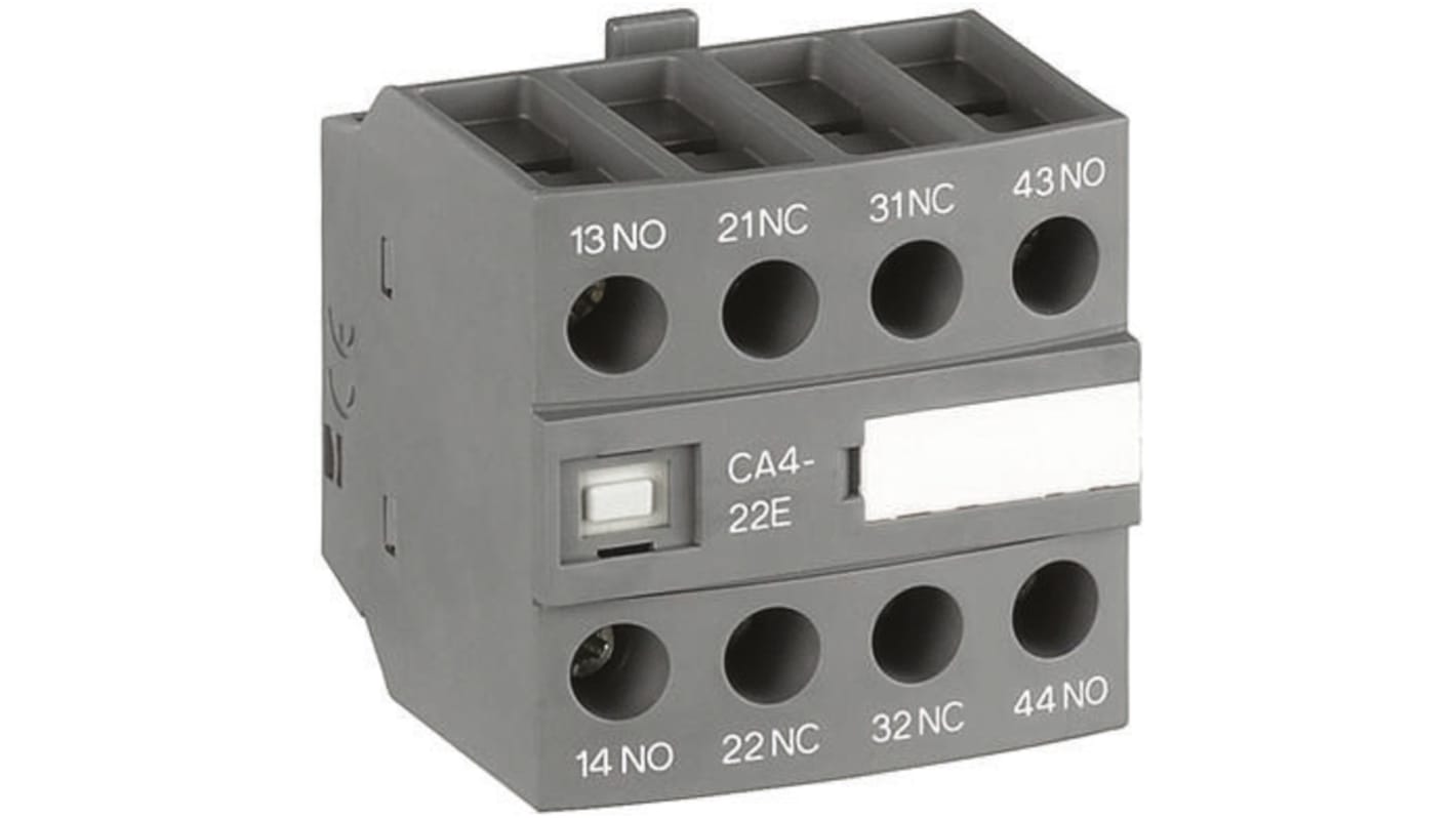 ABB Auxiliary Contact, 4 Contact, 1NC + 3NO, Front Mount CA4