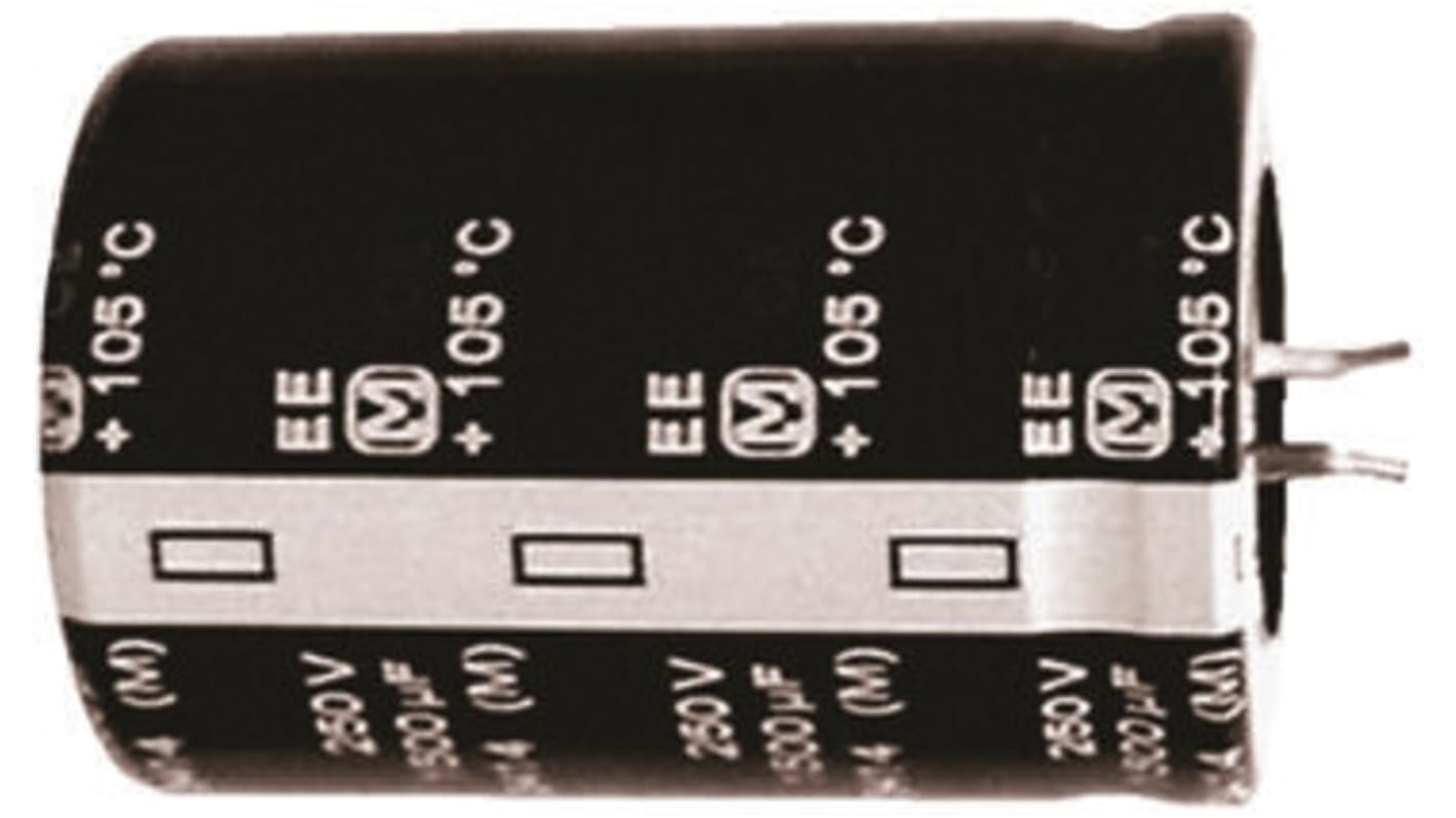 Panasonic ED SNAP IN, THT Elektrolyt Kondensator 1000μF ±20% / 250V dc, Ø 30mm x 45mm, bis 105°C