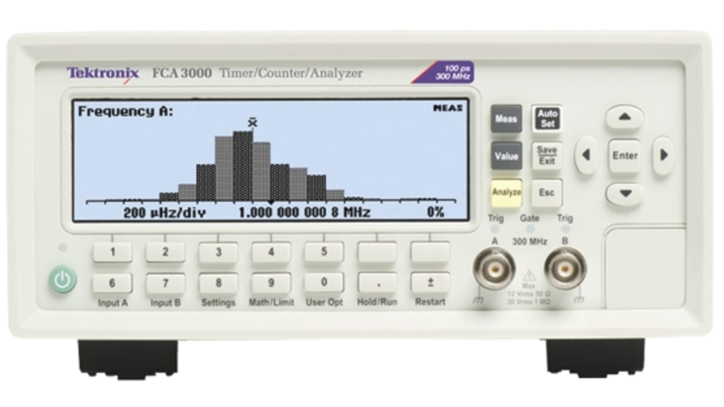 Contador de frecuencia Tektronix FCA3000, máx. 300MHZ, mín 0,001 Hz, resolución 12 dígitos, 1:10 FCA3000