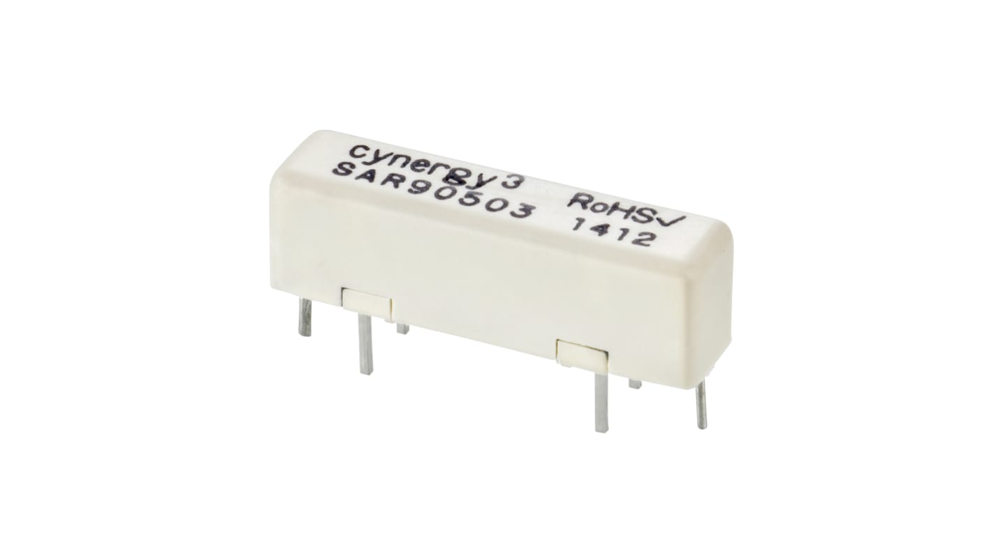 Sensata Cynergy3 PCB Mount Reed Relay, 24V dc Coil, SPST, 20V dc Max, 0.5 A Max, 1000Ω