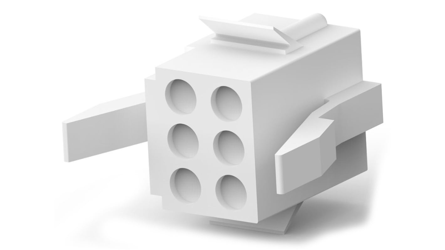 TE Connectivity, Commercial MATE-N-LOK Male Connector Housing, 5.1mm Pitch, 6 Way, 2 Row