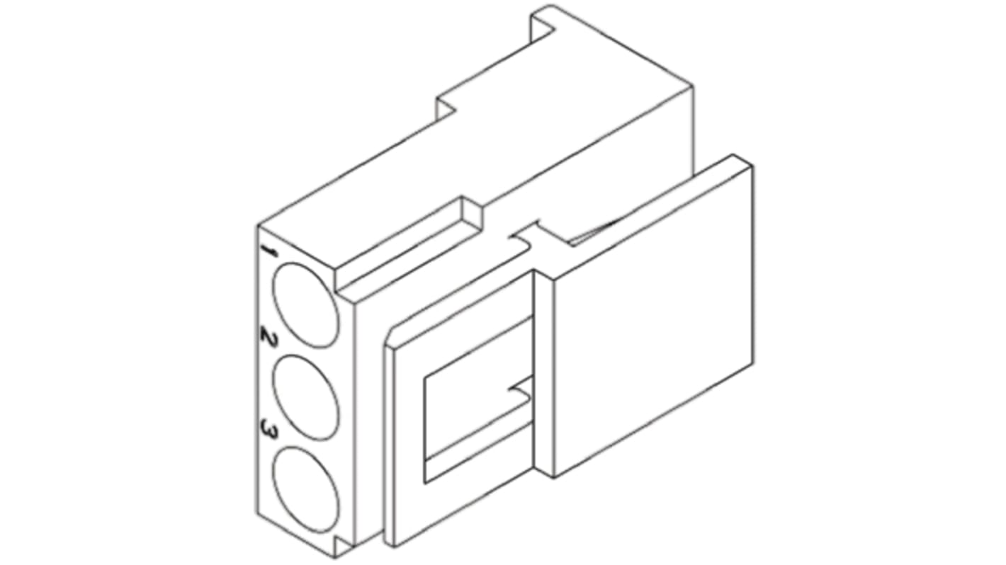 TE Connectivity, Commercial MATE-N-LOK Male Connector Housing, 5.08mm Pitch, 4 Way, 1 Row