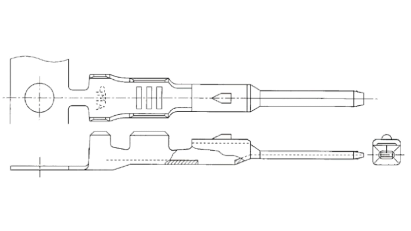 TE Connectivity Mini MULTILOCK Series Male Crimp Terminal Contact, 22AWG Min, 20AWG Max