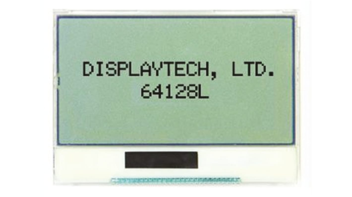 Displaytech 64128L FC BW-3 Graphic LCD Display, White on Black, Transflective